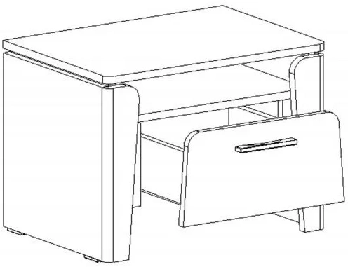 Тумба прикроватная Мальта, с ящиком, дуб винтерберг