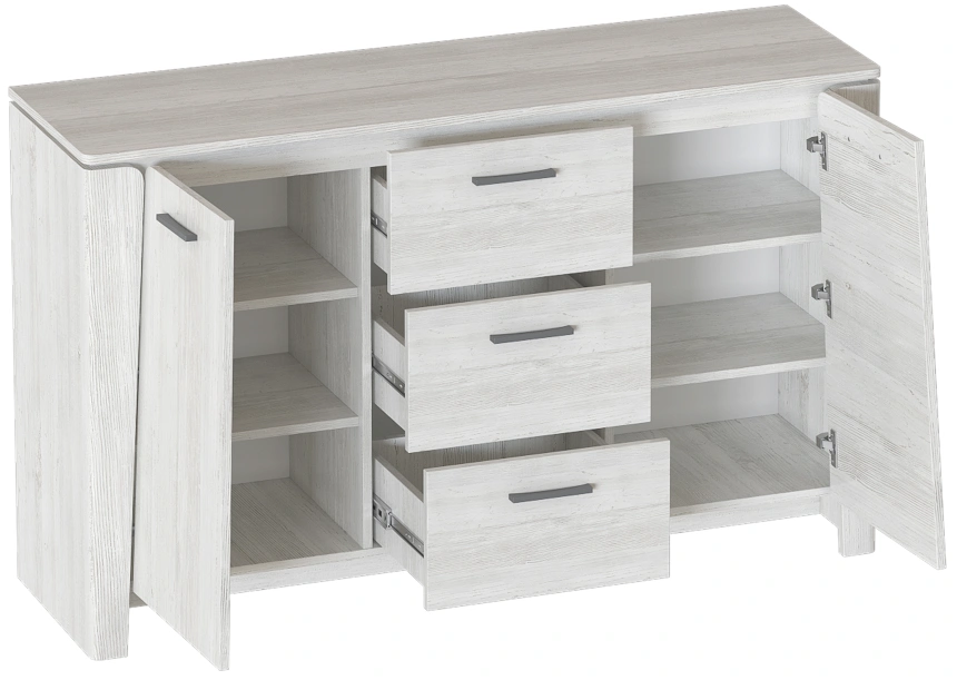 Тумба Мальта, с полками и ящиками, дуб винтерберг 