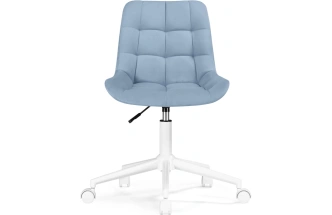 Офисный стул Честер, на колесиках, голубой / белый