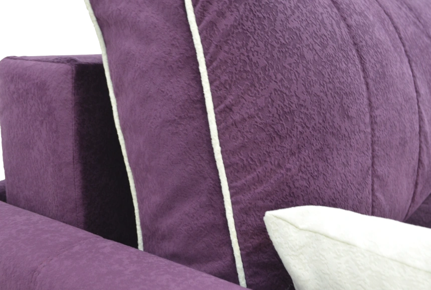 Диван прямой Бали 3, Puma violet, Puma vanilla