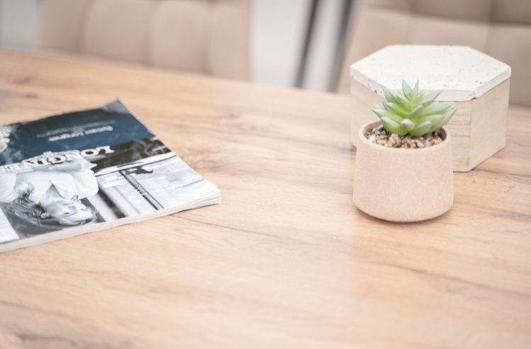 Кухонный стол Тринити Лофт, 120x60, ЛДСП, дуб делано светлый, каркас матовый белый