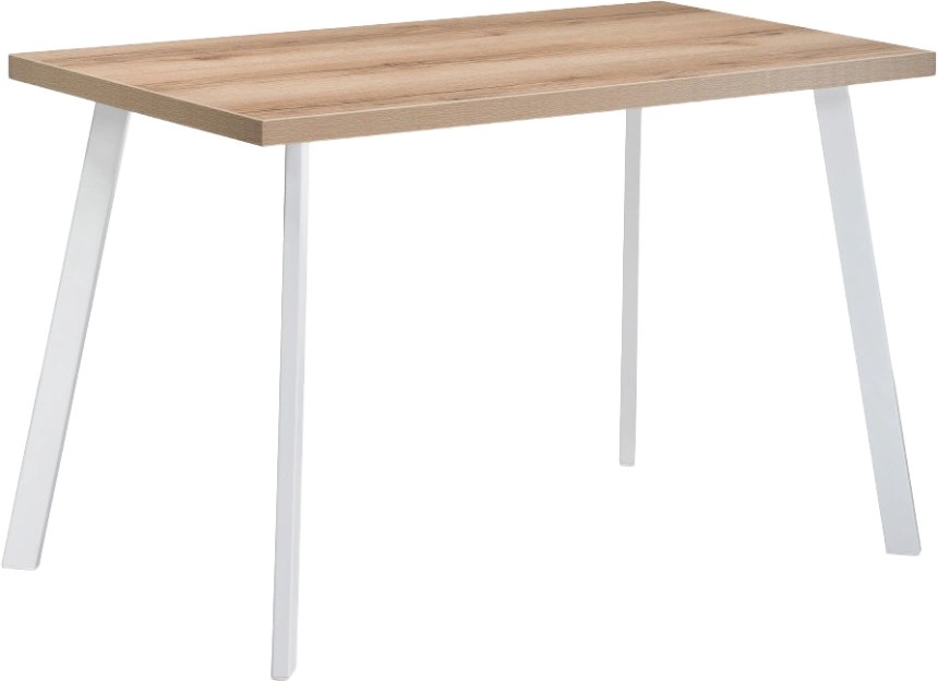 Кухонный стол Тринити Лофт, 120x60, ЛДСП, дуб делано светлый, каркас матовый белый