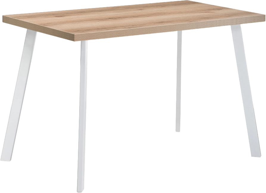 Кухонный стол Тринити Лофт, 120x60, ЛДСП, дуб делано светлый, каркас матовый белый
