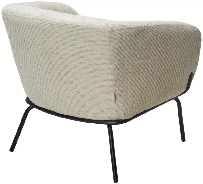 Стул-кресло Harper, Modica-040 бежево-белый, ткань, черный каркас