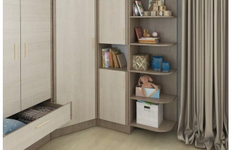 Стеллаж угловой Юта, Крослайн карамель