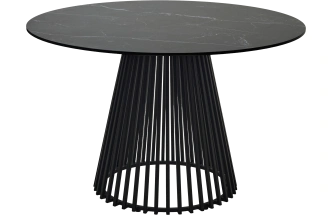 Кухонный стол Terni 120, Matt Black Marble Solid Ceramic Черный мрамор матовый, керамика, Черн.каркас