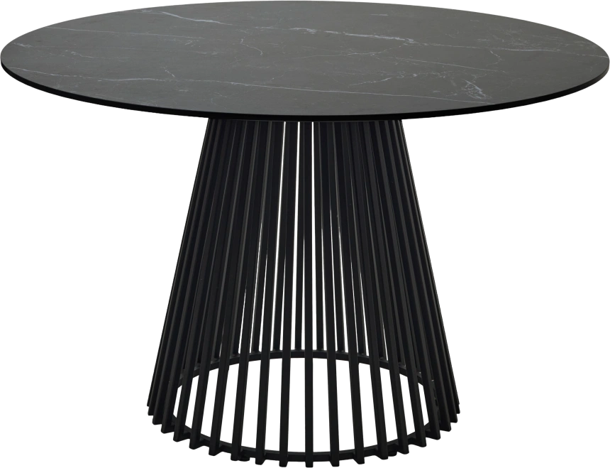 Кухонный стол Terni 120, Matt Black Marble Solid Ceramic Черный мрамор матовый, керамика, Черн.каркас