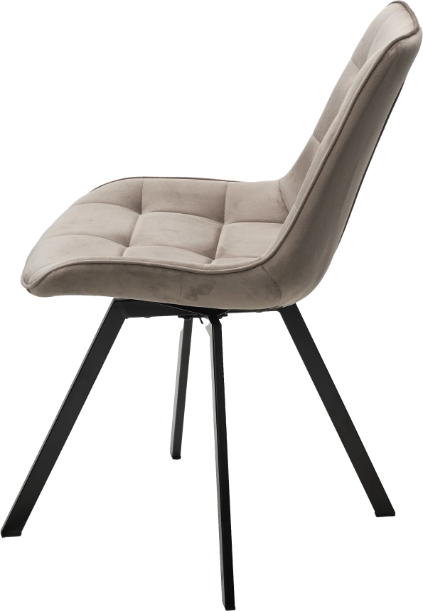 Стул Corn, мягкий, поворотный, G062-13 кварцевый, велюр, черный каркас