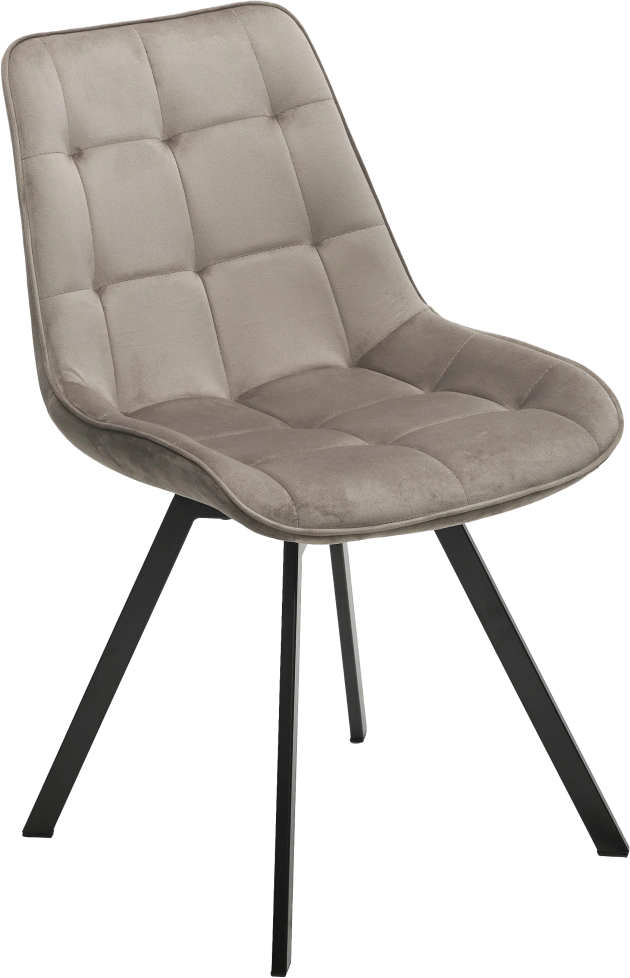 Стул Corn, мягкий, поворотный, G062-13 кварцевый, велюр, черный каркас