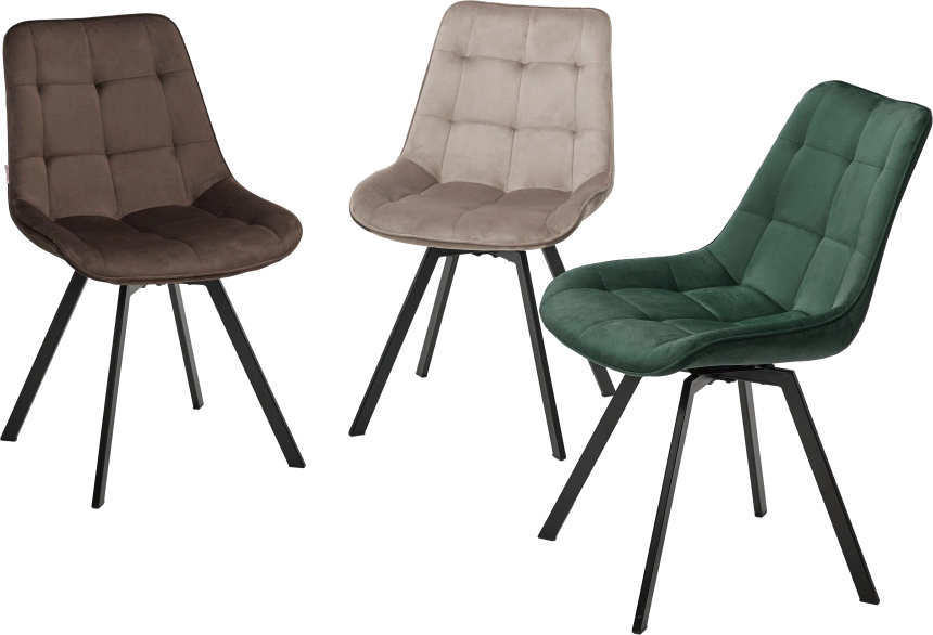 Стул Corn, мягкий, поворотный, G062-13 кварцевый, велюр, черный каркас