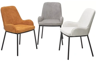 Стул Brio, мягкий, Cato-01 белый, фактурная ткань, черный каркас