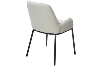 Стул Brio, мягкий, Cato-01 белый, фактурная ткань, черный каркас