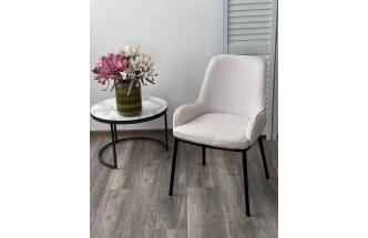 Стул Brio, мягкий, Cato-01 белый, фактурная ткань, черный каркас