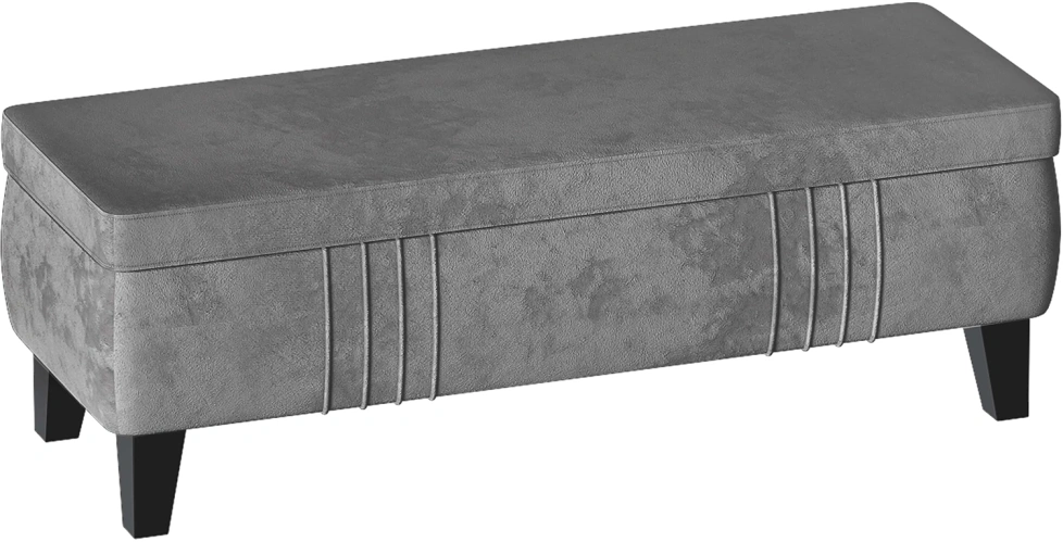 Банкетка Севилья, мягкая, с ящиком, тиффани серый