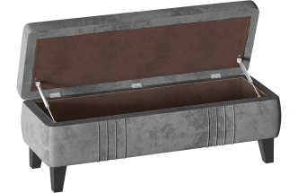 Банкетка Севилья, мягкая, с ящиком, тиффани серый