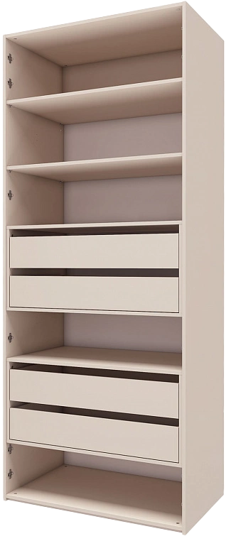 Шкаф двухдверный Лаура 7, распашной с ящиками, кашемир серый 