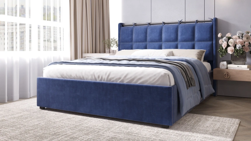 Кровать Женева 1, мягкая, двуспальная, 180x200, Ловерс 22