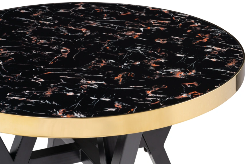 Кухонный стол Selina, 80х72, черный / золотой