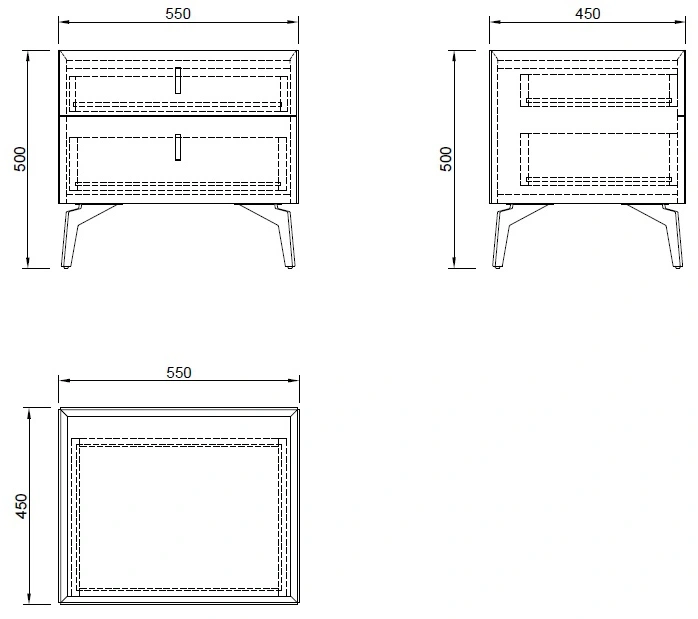 Тумба прикроватная 77IP-NS817/1, с ящиками