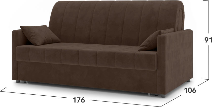 ​Диван прямой Хилтон 160, модель 139, Ultra Chocolate​ (шоколадный) / венге