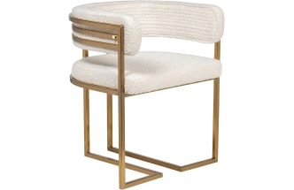 Стул GY-08504, мягкий, букле, бежевый / матовое золото