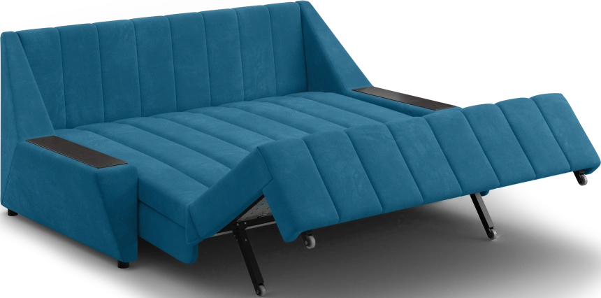 ​Диван прямой Канзас 160, модель 065, Maxx 754 (синий) / венге