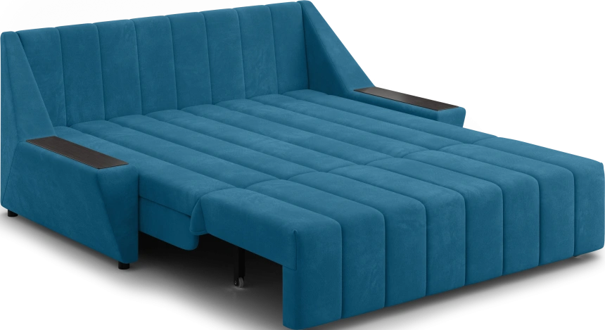 ​Диван прямой Канзас 160, модель 065, Maxx 754 (синий) / венге