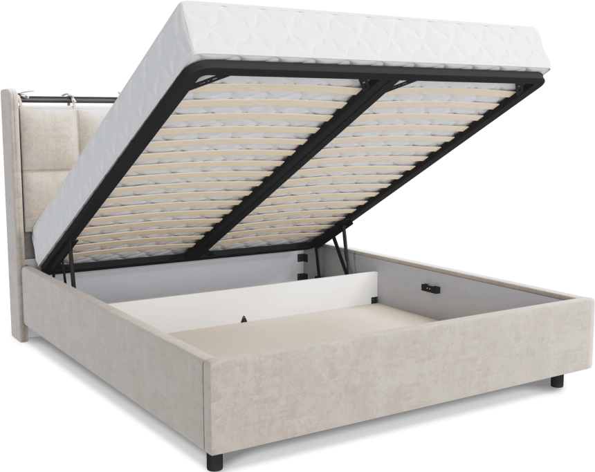 Кровать Женева 3, мягкая, полутораспальная, 140x200, Ловерс 06