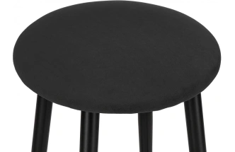 Полубарный табурет Гангток, крутящийся, черный / черный матовый