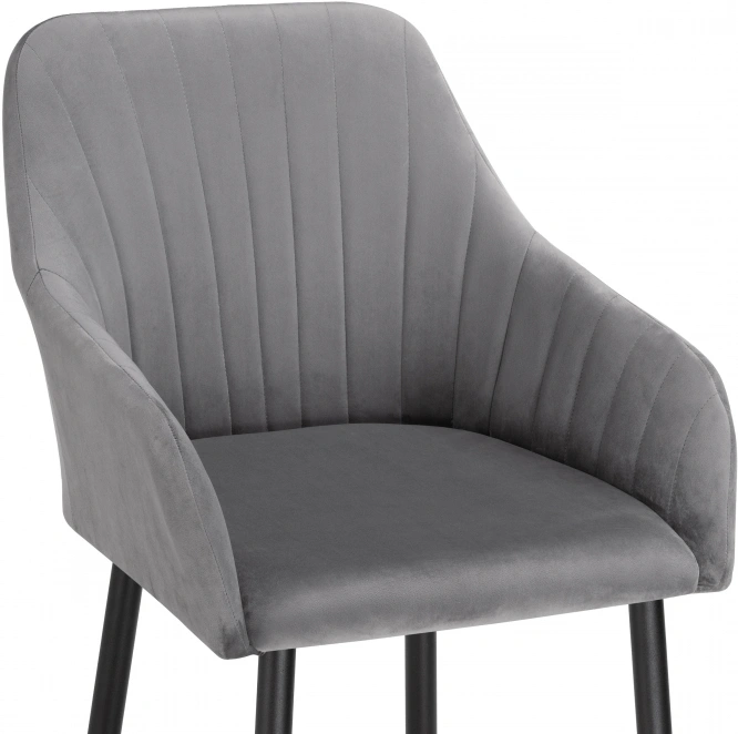 Стул Слэм, мягкий, с подлоктниками, темно-серое / черное
