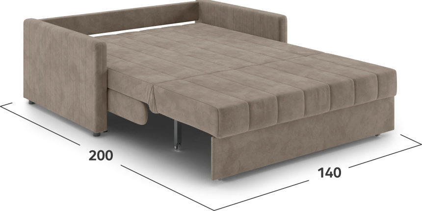 ​Диван прямой Хилтон 140, модель 139, Ultra Beige (бежевый) / венге