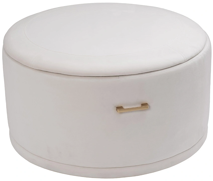 Журнальный стол GY-08549 с пуфом, 84.5x84.5x47, стекло, прозрачный / золото