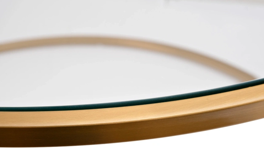 Журнальный стол GY-08549 с пуфом, 84.5x84.5x47, стекло, прозрачный / золото