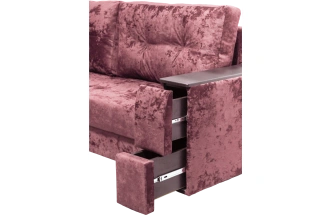 Диван прямой Атлант 2, ткань Краш 28, декор венге