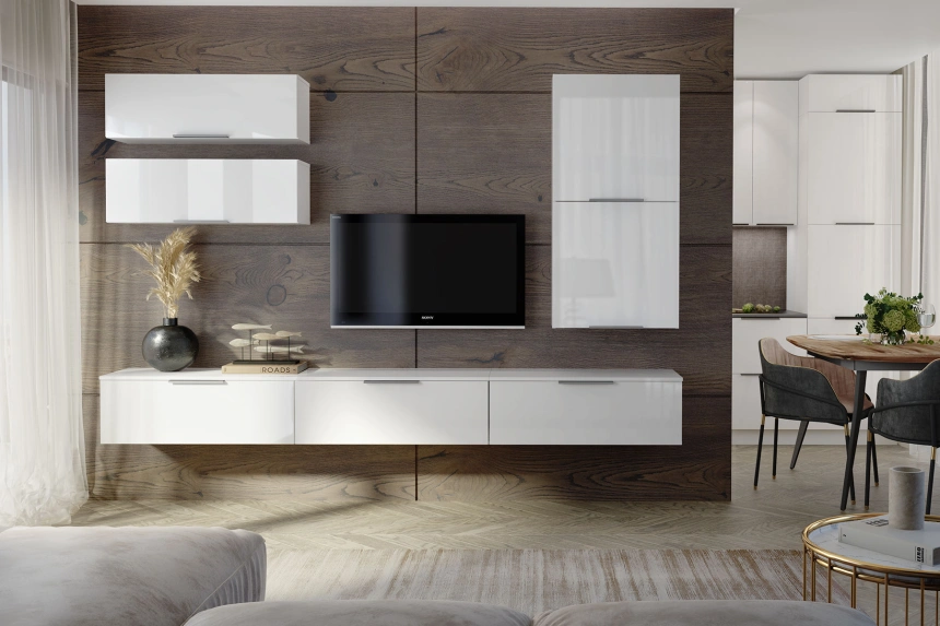 Полка настенная Слайд, 59х59, Белый глянец