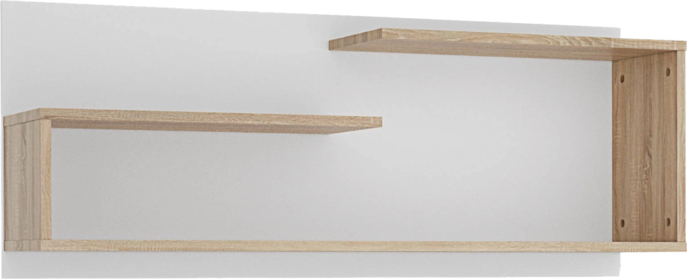 Полка навесная Мика, Дуб сонома / Белый