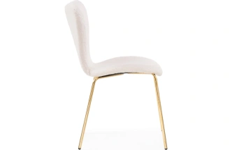 Стул на металлокаркасе Solo, мягкий, букле белый / золотой