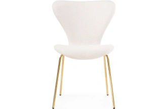 Стул на металлокаркасе Solo, мягкий, букле белый / золотой