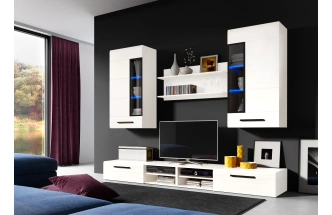 Тумба под ТВ Кёльн 1220, с ящиками, белый аляска / белый гланец