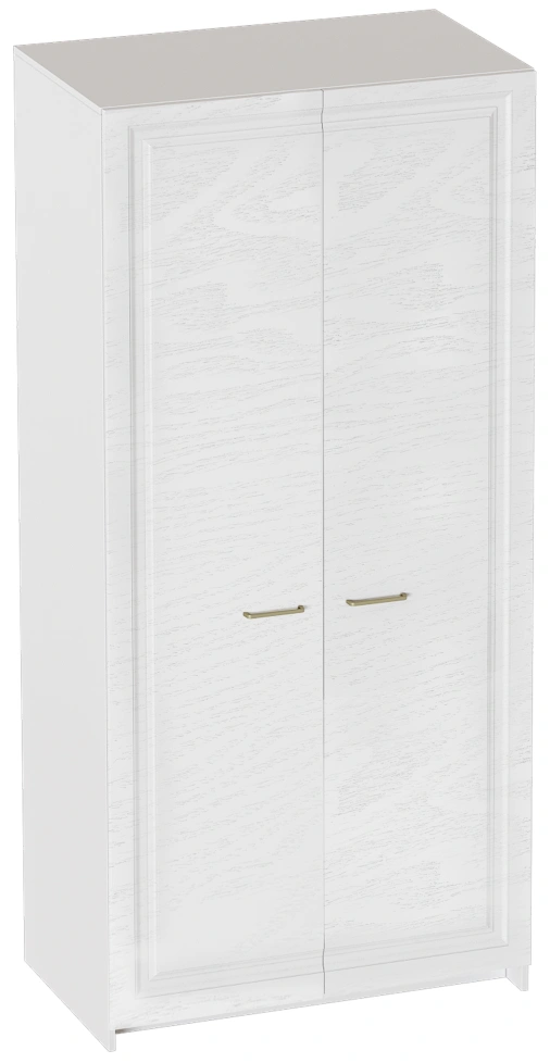 Шкаф двухдверный Манхэттен, распашной для одежды, белый аляска / айс 06