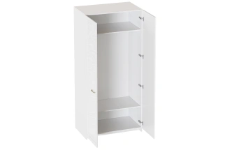 Шкаф двухдверный Манхэттен, распашной для одежды, белый аляска / айс 06