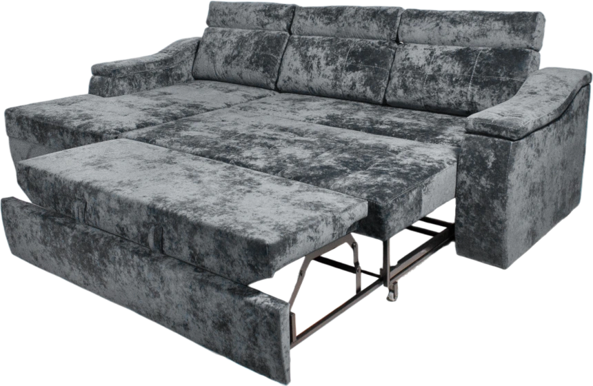 Диван угловой Бруно, ткань Kioto grafit, угол левый