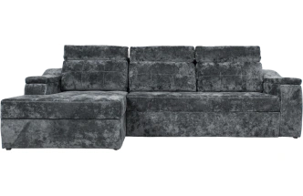 Диван угловой Бруно, ткань Kioto grafit, угол левый