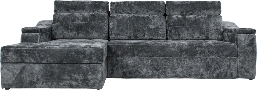 Диван угловой Бруно, ткань Kioto grafit, угол левый