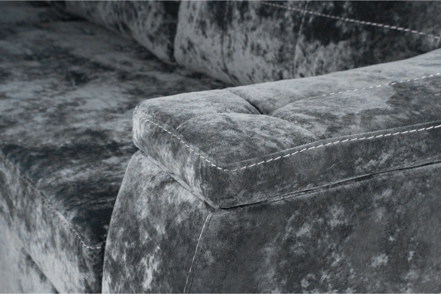 Диван угловой Бруно, ткань Kioto grafit, угол левый