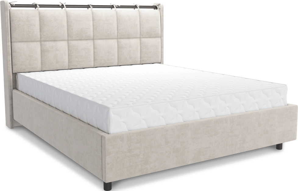 Кровать Женева 3, мягкая,двуспальная, 160x200, Ловерс 06