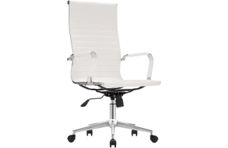 Компьютерное кресло Reus, экокожа, white / chrome