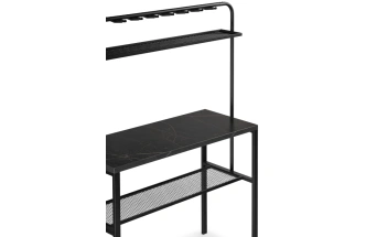 Барный стол Нари, 120х50х171, файерстоун / черный матовый