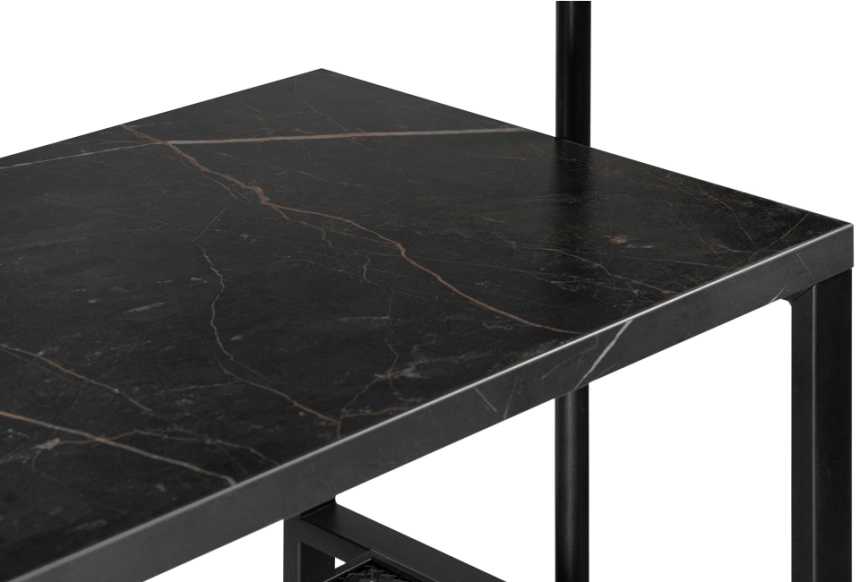 Барный стол Нари, 120х50х171, файерстоун / черный матовый