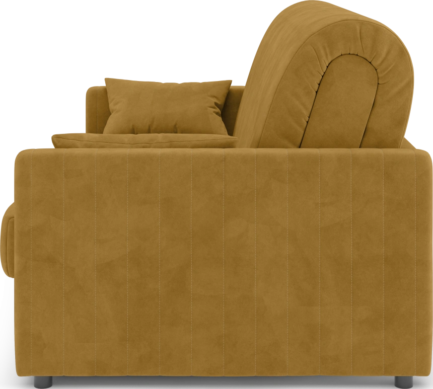Диван прямой Хилтон 140, модель 139, Ultra Mustard (соломенный) / венге